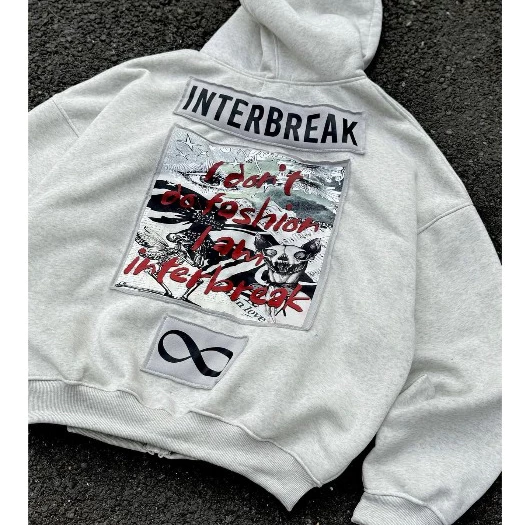 Áo Hoodie Zip INFINITY INTERBREAK Hoạ Tiết Chất Nỉ Bông Trần Cao Cấp Bo Chun Chắc Chắc Siêu Đẹp Mũ Rộng Forrm Unisex