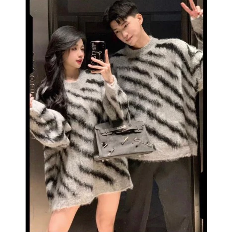 Áo Sweater, Áo Len Lông Cao Cấp Họa Tiết Vằn Luxury Nam Nữ Mặc Đều Đẹp - Áo Len Hổ Vằn Chất Liệu Đẹp Fỏm Dáng Trung Quốc