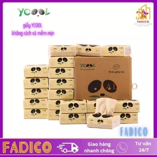 [Thùng 30 gió]Giấy gấu trúc YCOOL,Thùng khăn giấy Ycool[260 tờ],giấy gấu trúc nội địa trung-fadico