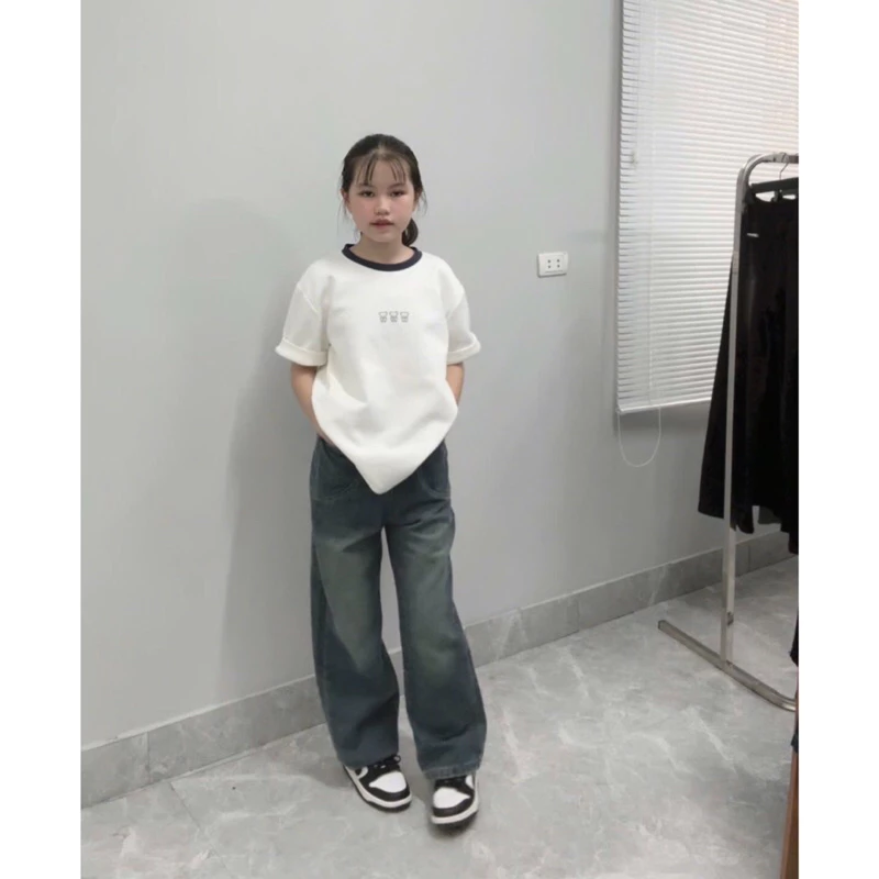 (SUÔNG NẤM LÙN) QUẦN JEANS NỮ TÚI TRÒN MÀU XANH RETRO (90cm) từ m53 trở xuống mặc vừa