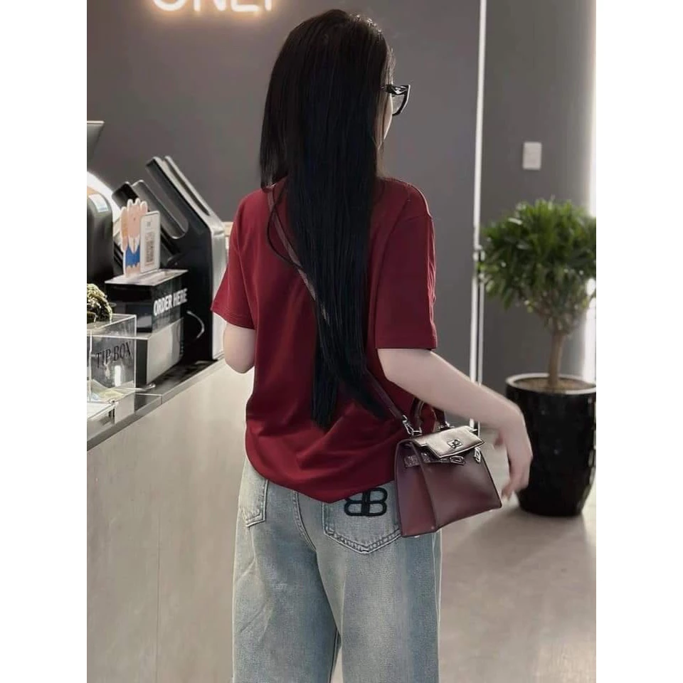 QUẦN JEANS XUÔNG ÔNG RỘNG CẠP CAO THÊU CHỮ B