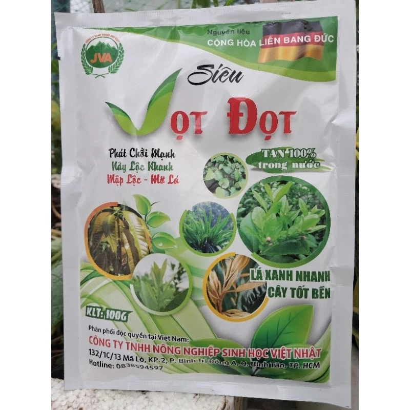 Phân Bón Siêu Vọt Đọt gói 100gr tăng trưởng cây tốt JVA NongNghiepVietNhat