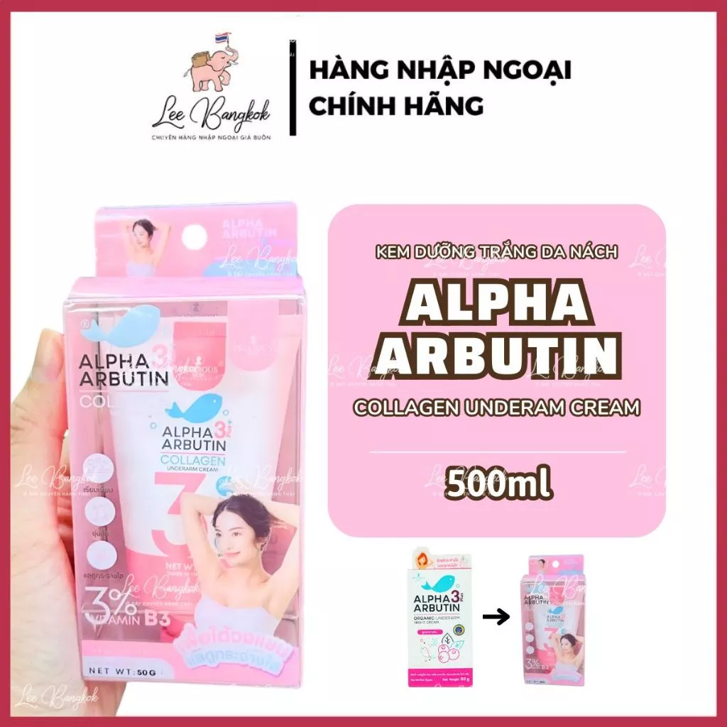 [HÀNG CHUẨN] Kem dưỡng trắng da da vùng nách Alpha Arbutin 3 Plus Organic Giúp Giảm Thâm Nách Underarm Night Cream 50g