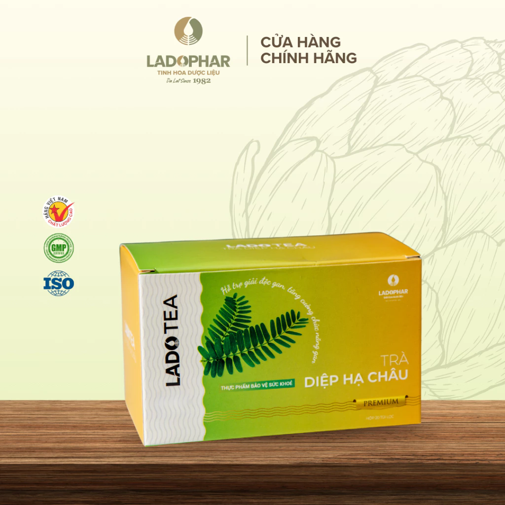 Trà Túi Lọc Diệp Hạ Châu Ladophar thanh can lợi mật, hỗ trợ thanh lọc cơ thể - Ladophar