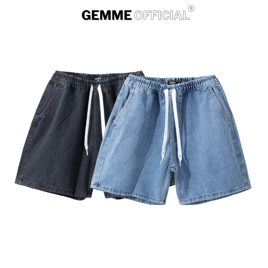 Quần short nam jean big size trên gối GEMME MEN, thể thao, năng động, big size 55kg - 150kg