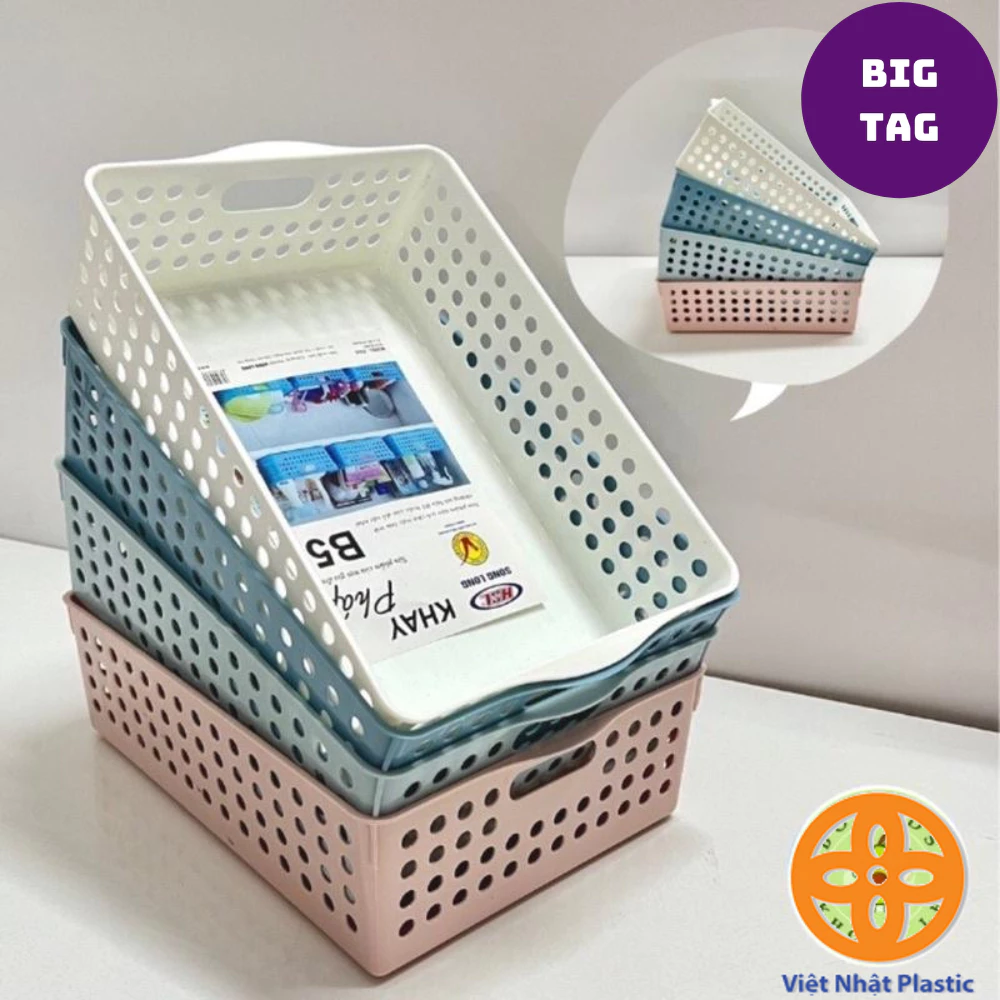 khay nhựa đựng đồ đa năng nhựa cao cấp, rổ nhựa A4, B5 để tài liệu, đồ dùng học tập