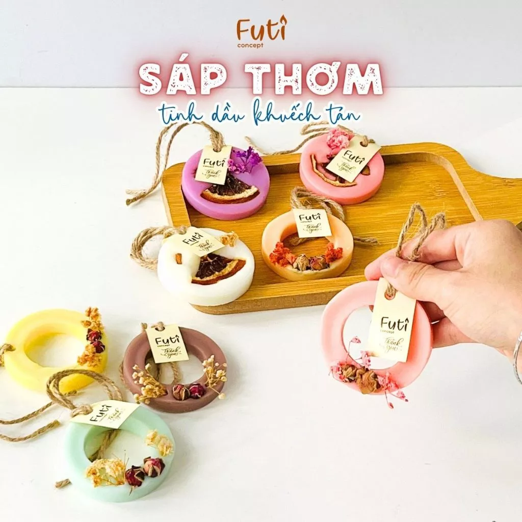 Sáp Thơm Treo Tinh Dầu Hoa Khô – Khử Mùi Tủ Quần Áo, Thơm Phòng, Dùng Không Gian Nhỏ