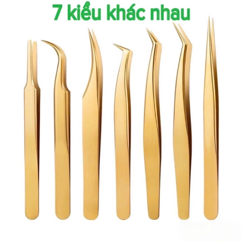 Nhíp vàng nối mi bằng thép không gỉ chất lượng cao đủ kiểu khác nhau (dụng cụ nối mi)