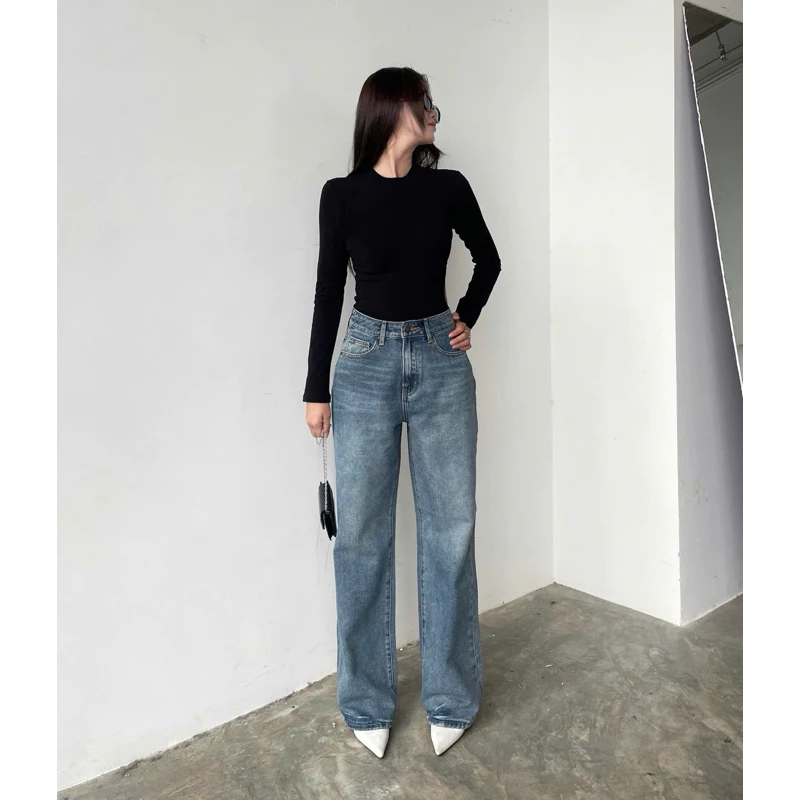 Quần jean suông 102cm waxed URATV