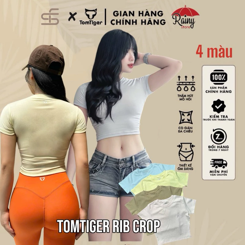 [ TomTiger - Áo ] Áo Crop Cộc Tay TomTiger co dãn 4 chiều, thấm hút mồ hôi Rainy Store
