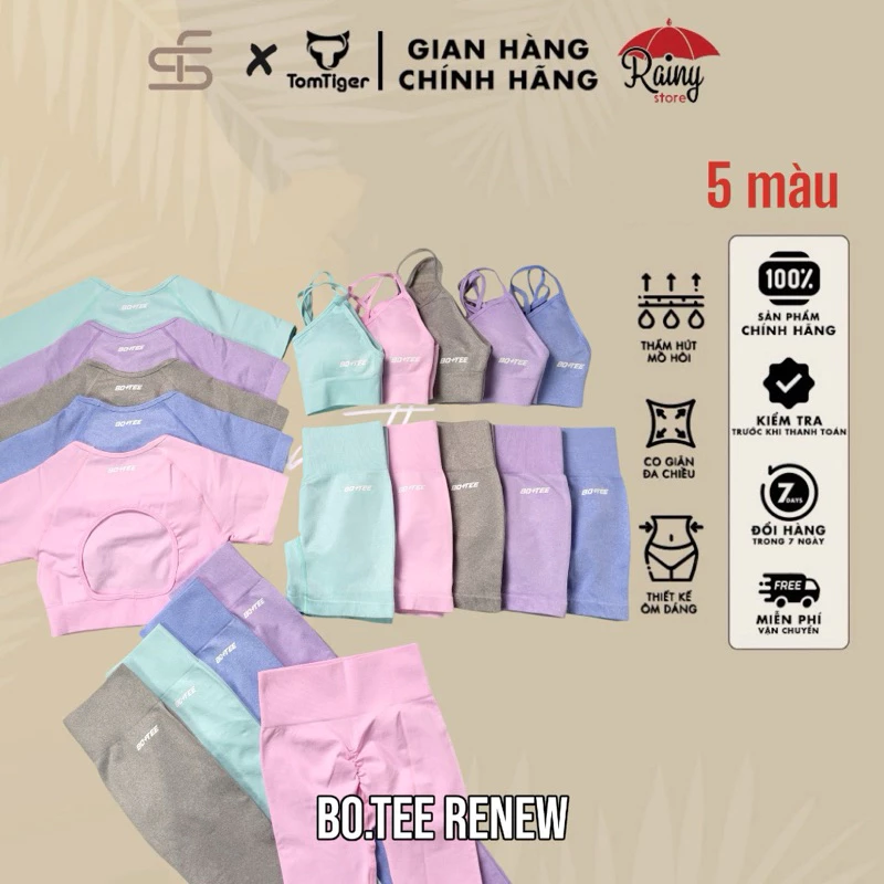 [ Bo.Ti]  Bộ đồ tập gym, yoga BoTi Renew Đùi Bra hoặc Dài Crop Cao Cấp