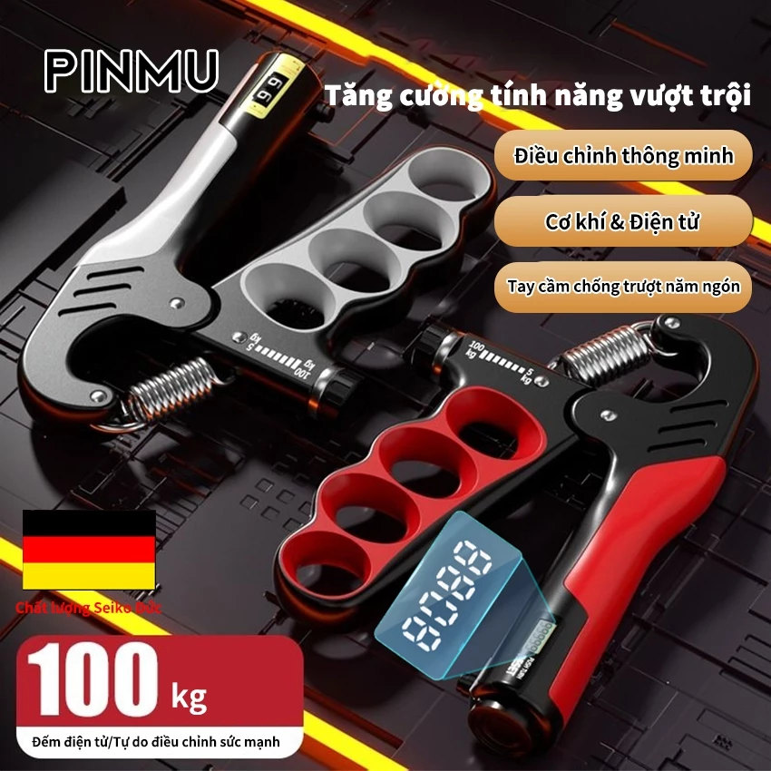 Kìm Bóp Tay PINMU  Điều Chỉnh Lực Có Đếm 5-100kg Kìm Tập Cơ Tay Dụng Cụ Tập Gym Tại Nhà lỗi 1 đổi 1