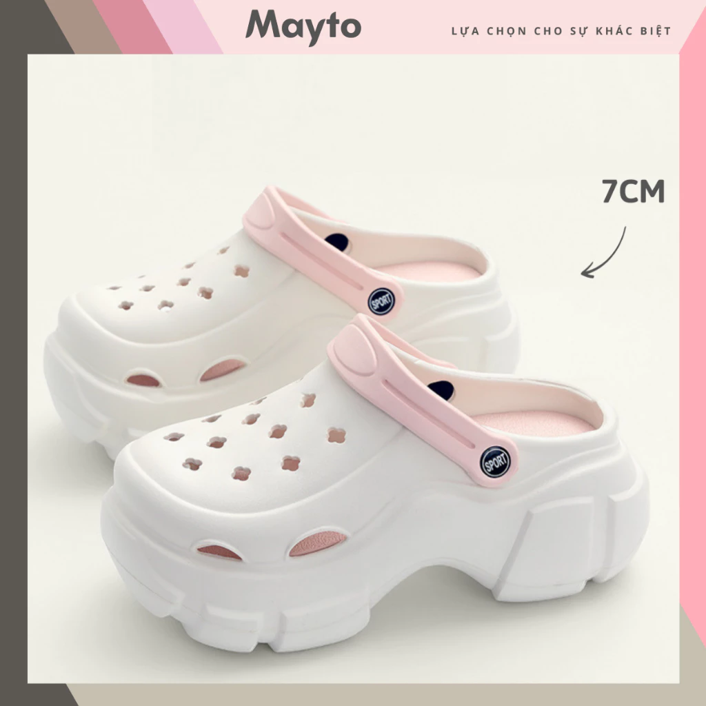 Dép nữ đế cao, dép sục Mayto 7 cm form trơn quai màu hottrend Hàn Quốc Mayto CS-105