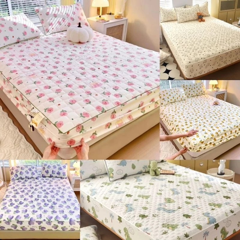 Bộ Ga Gối Trần Bông 3 Món Cotton Đũi Dệt Hữu Cơ Sơ Đậu Lành Mền Mịn Thoáng Mát Đầy Đủ Size