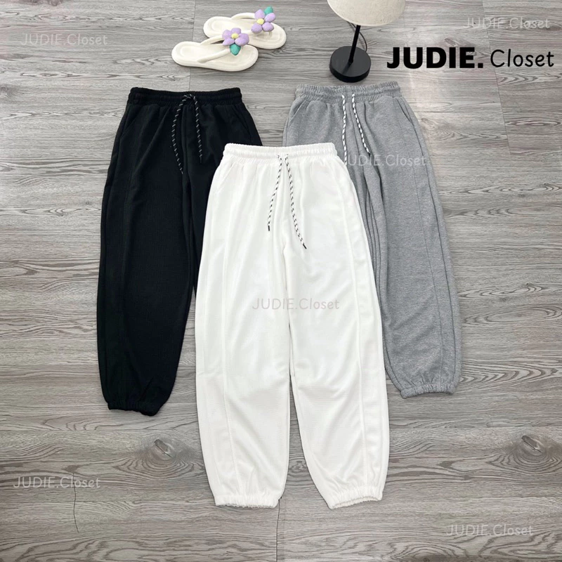 Quần Cạp Chun Bo Gấu Nam Nữ Chất Tổ Ong Dày Dặn,Quần Jogger Nam Nữ Cạp Chun Basic JUDIE.Closet