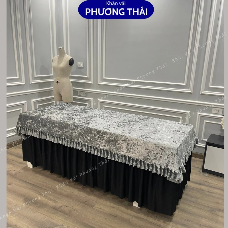 Tấm phủ nhung cao cấp cho spa, tấm phủ giường nối mi, phun xăm