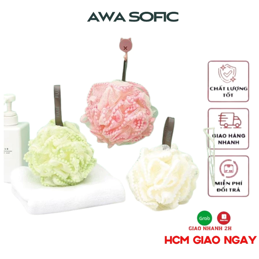 Bông Tắm Lưới Tròn Tạo Bọt Cao Cấp 2 lớp dày