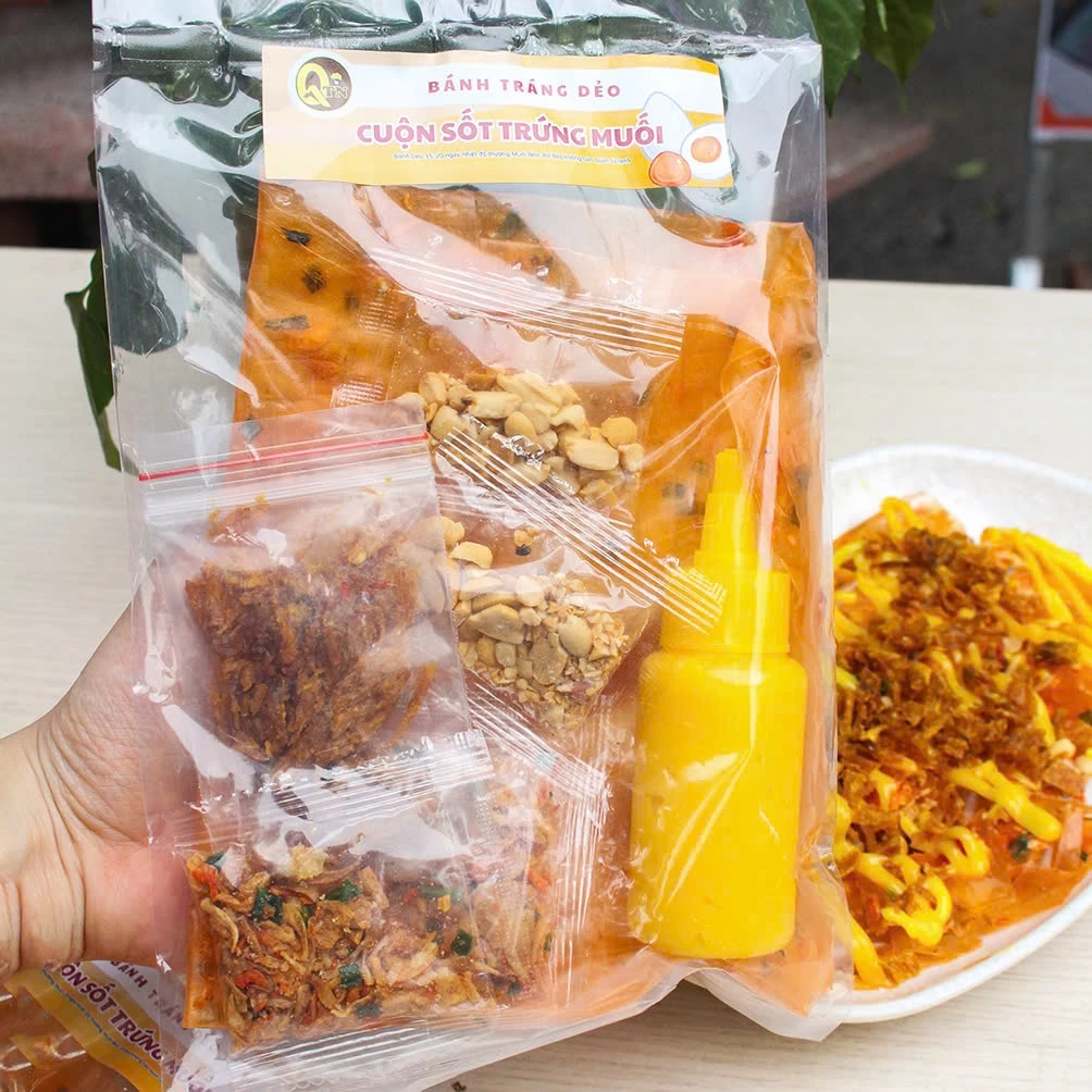 Set Bánh Tráng Cuộn Mực Muối Béo Sốt Bơ| Bánh Tráng Quyên Tây Ninh