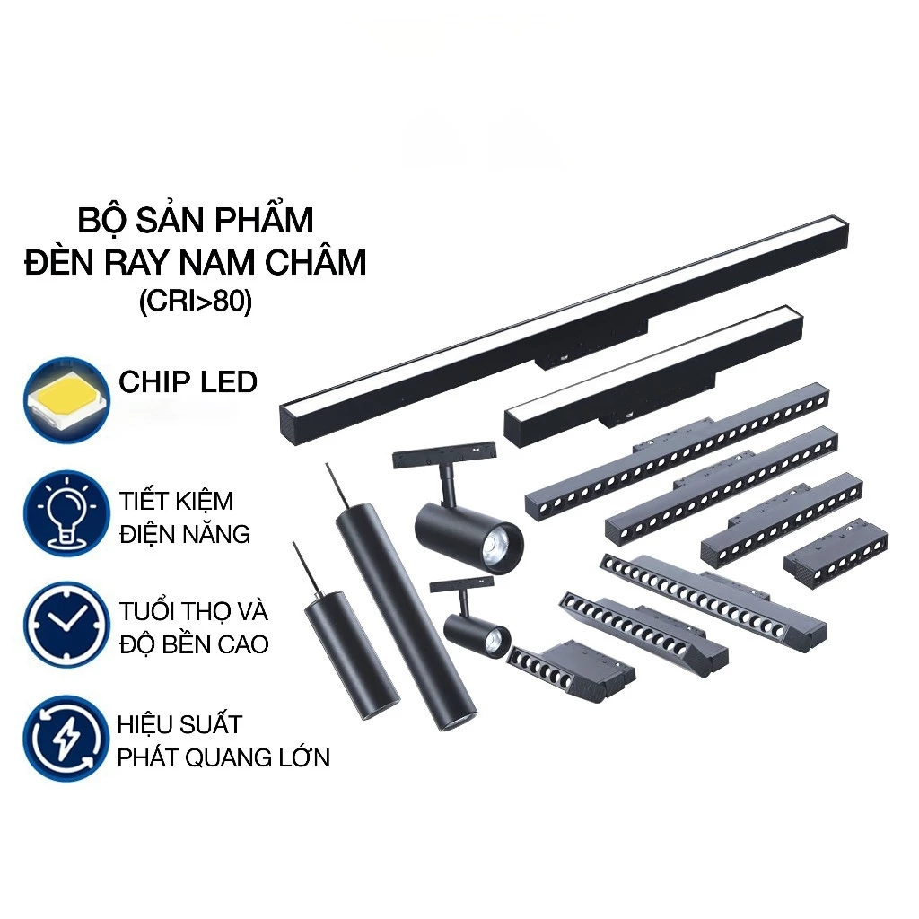 Bộ Đèn Ray Nam Châm - Đèn Rọi Spotlight Tán Quang Tiêu Điểm