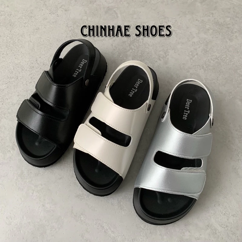Dép quai hậu sandal da Pu trơn cao cấp tăng chiều cao 4cm phong cách trẻ trung cho nữ đi hằng ngày đi học đi làm SD002