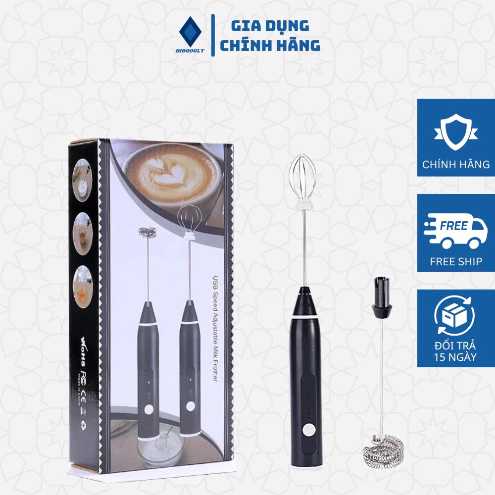 Máy tạo bọt cafe DIDOOGLT máy đánh trứng cầm tay mini 3 tốc độ nhỏ gọn cao cấp
