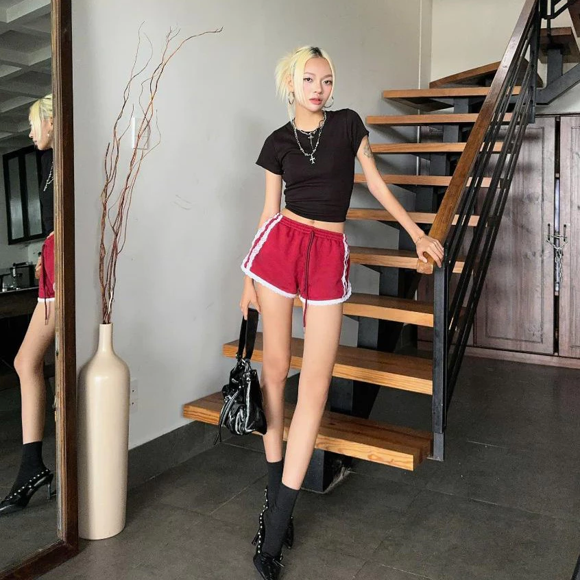 AB HOUSE - Quần short trơn phối viền trắng thời trang nữ