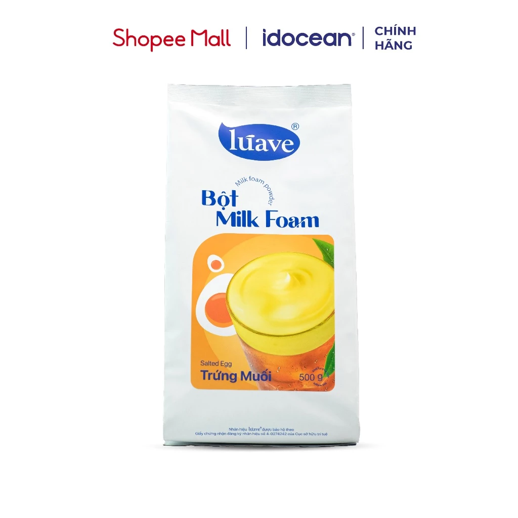 Bột Milk Foam Trứng Muối Lúave 500G - Thơm Béo Đậm Vị, Topping Kem Trứng Muối Cho Trà Sữa, Trà Trái Cây
