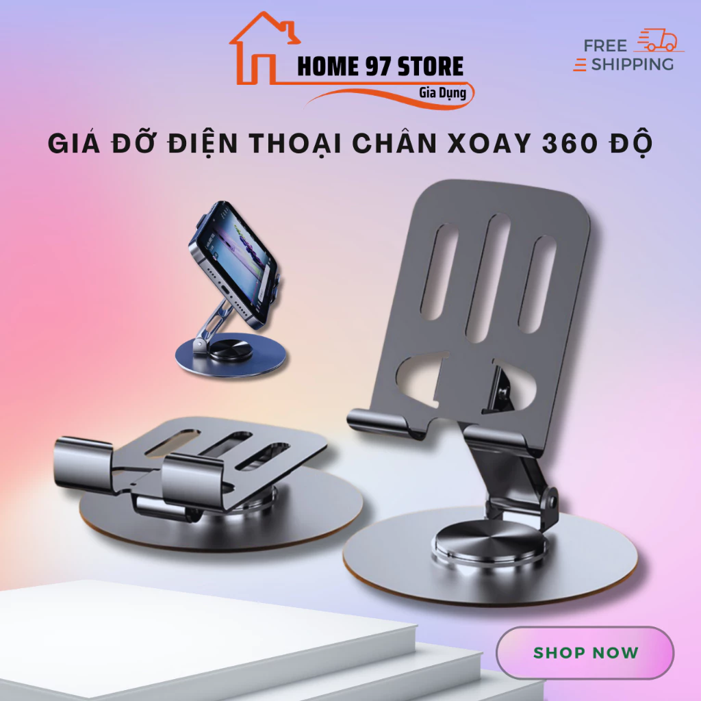 Giá Đỡ Điện Thoại, Ipad Xoay 360 Hợp Kim Nhôm JYoohome Kệ Điện Thoại Xem Phim Gấp Gọn