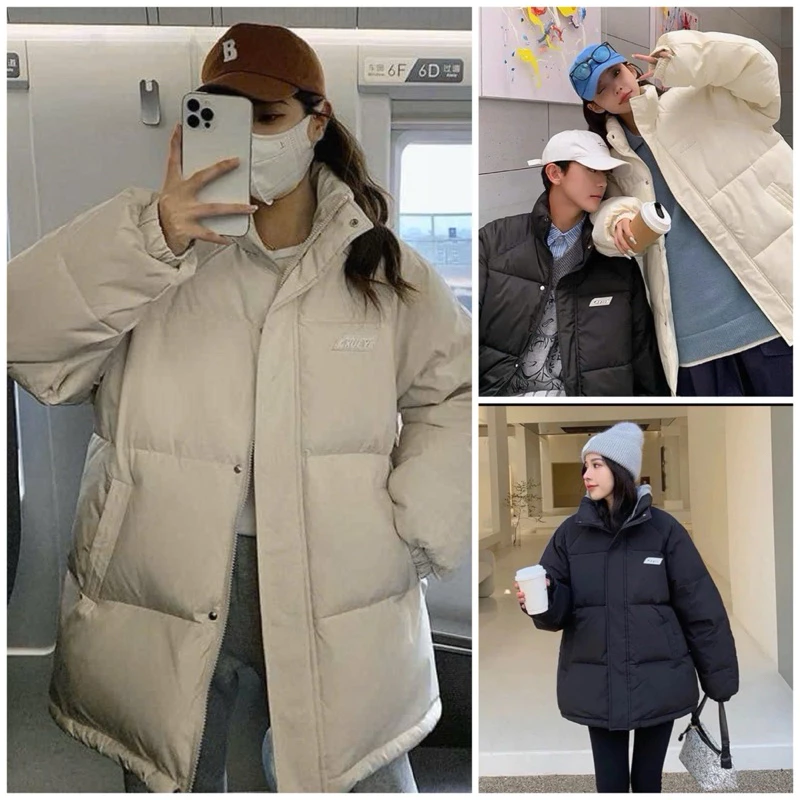 Áo Phao Logo Đại Hàn Nam Nữ. Áo phao dáng rộng unisex
