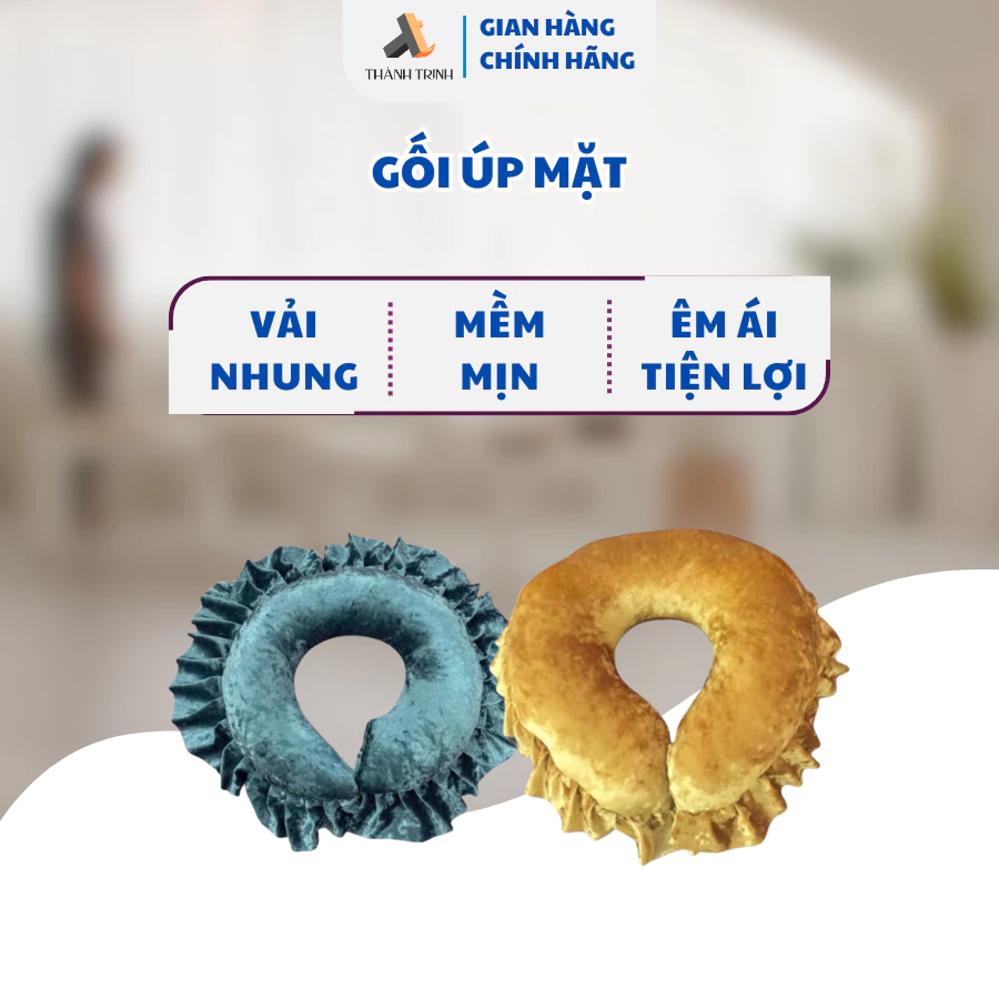 Gối nhung úp mặt spa, gối massage gối tựa đầu thư giãn khi di chuyển, spa, thẩm mỹ viện - THÀNH TRINH