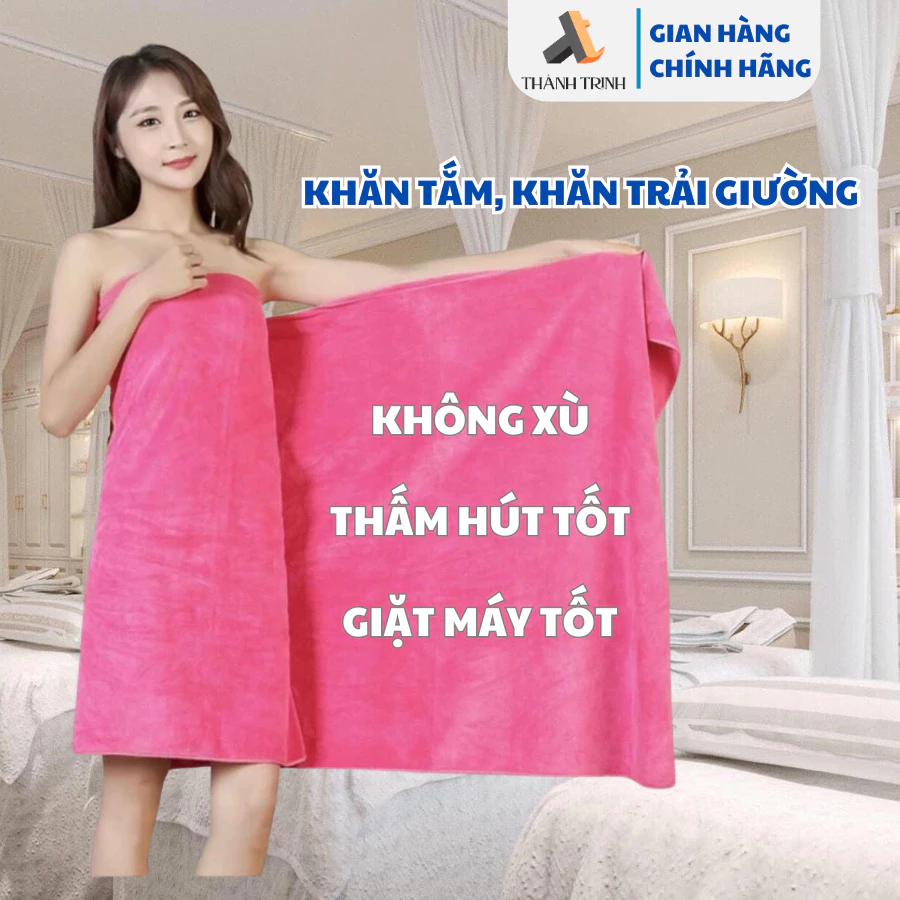 Khăn tắm, khăn spa/khách sạn, siêu thấm nước KT 70cm x 140cm chất mềm ,mịn, siêu thấm nước, không xù - THÀNH TRINH