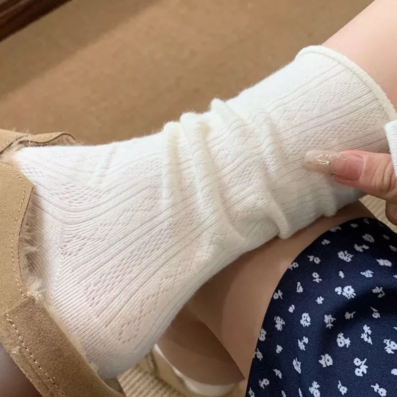 Tất vớ nữ Jengiang chất liệu vải cotton mỏng thoáng khí phong cách retro Lolita ngọt ngào T1133