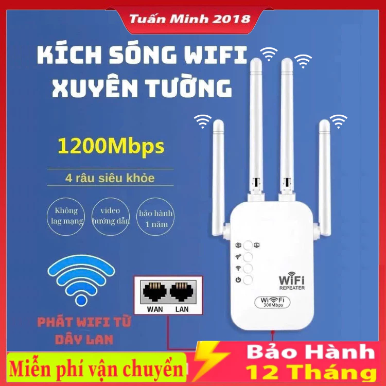 Bộ Kích Sóng Wifi 4 Râu Tốc Độ Cao 300Mbps Kiêm Cục Kích Wifi Không Dây Siêu Mạnh Bộ Kích Wifi Kết Nối Xa
