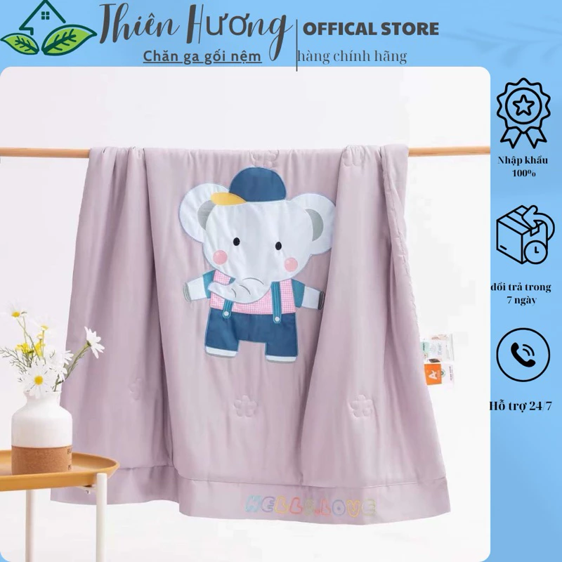 Chăn Lụa Tencel Cho Bé Mền Mại Kích Thước 120cm x150cm, Chăn Lụa Mền Mát cho bé mang đi học
