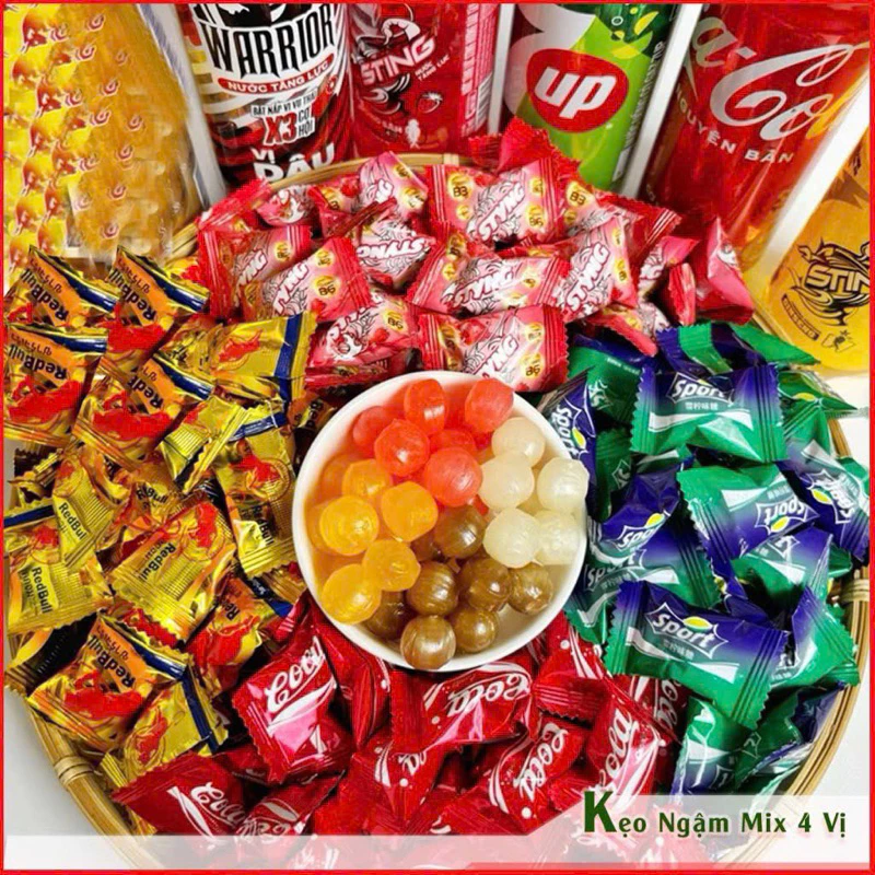 100gam kẹo ngậm mix 4 vị coca,sprite,bóc húc,sting