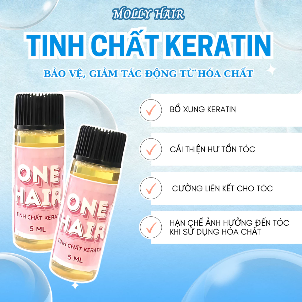 Tinh Chất Keratin Dương tóc, Cung Cấp Lại Dưỡng Chất Cho Tóc, Phục hồi Tóc Khô Sơ - MOLLY HAIR
