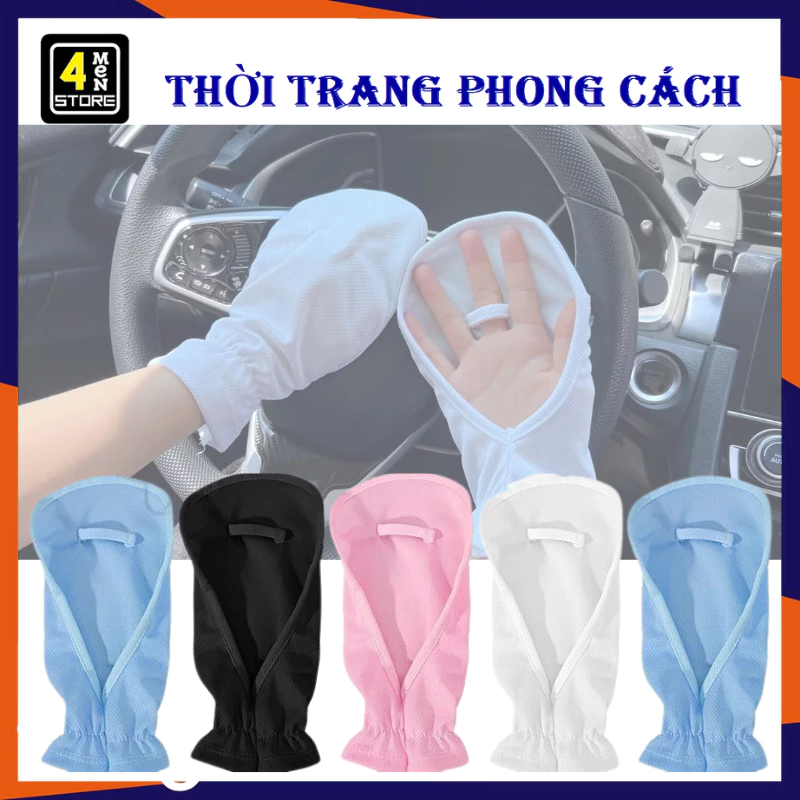 Găng Tay Chống Nắng Hàn Quốc Xỏ Ngón Thoáng Khí Co Giãn Tốt - Bao Tay Đi Phượt , Đi Xe Đạp Dày Dặn #