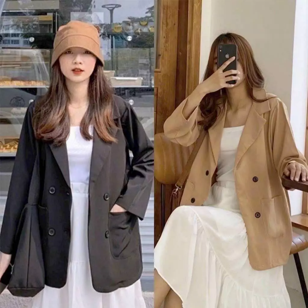 Áo blazer nữ tay dài chất vải MANGO phong cách công sở Form Rộng Trẻ Trung