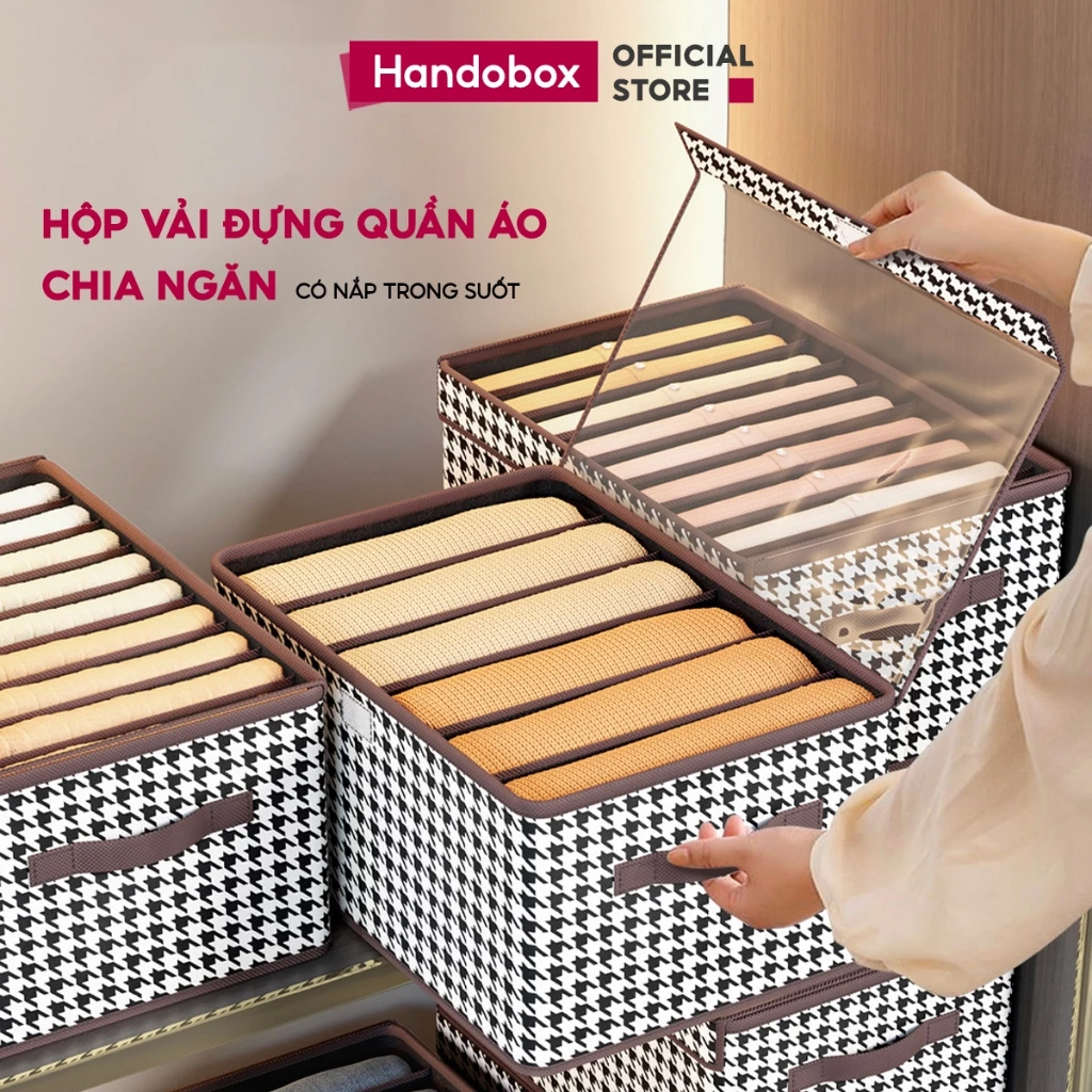 Hộp vải đựng quần áo chia ngăn Handobox Túi đựng đồ đa năng Giỏ quần áo quần jean sắp xếp gọn gàng