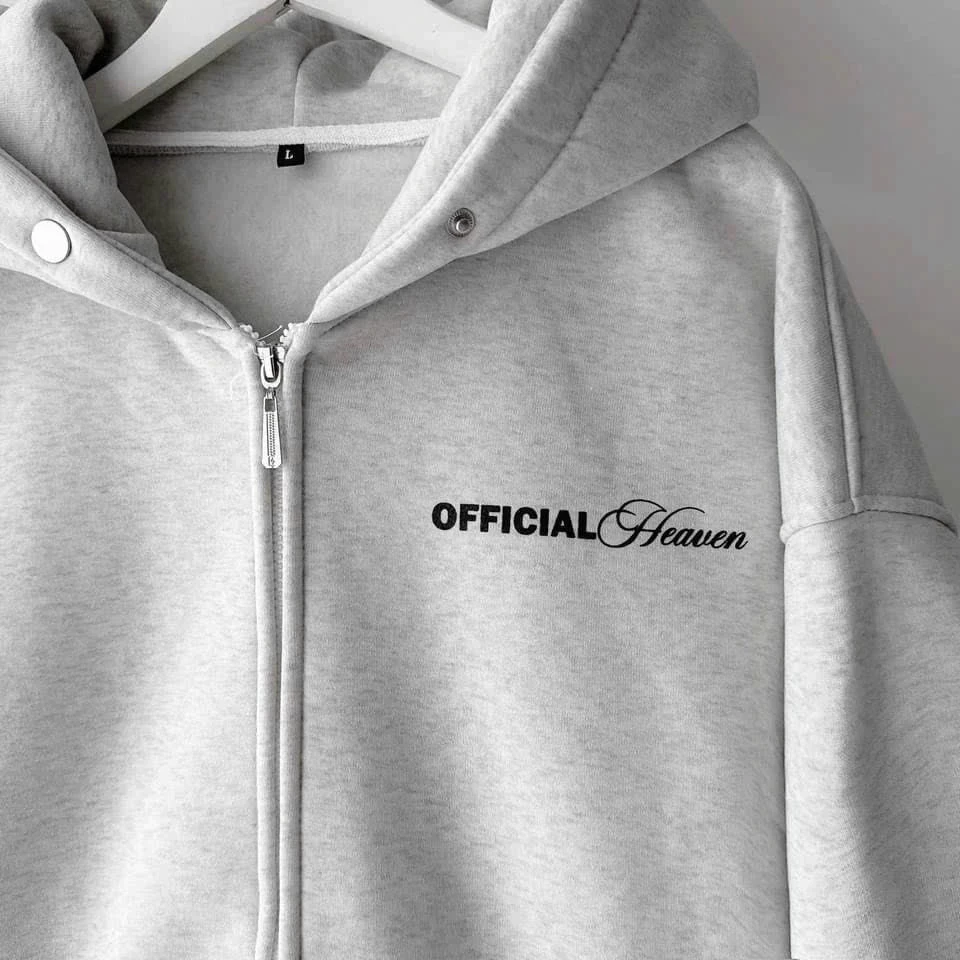 Áo Khoác Nỉ Zip Unisex Form Rộng HEAVEN OFFICAL vải nỉ bông dày dặn form rộng khoác ngoài nam nữ