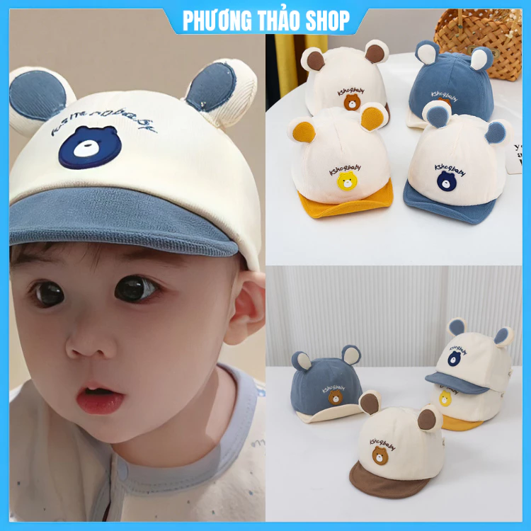 Mũ Lưỡi Trai Hình Tai Gấu Dễ Thương Cho Bé