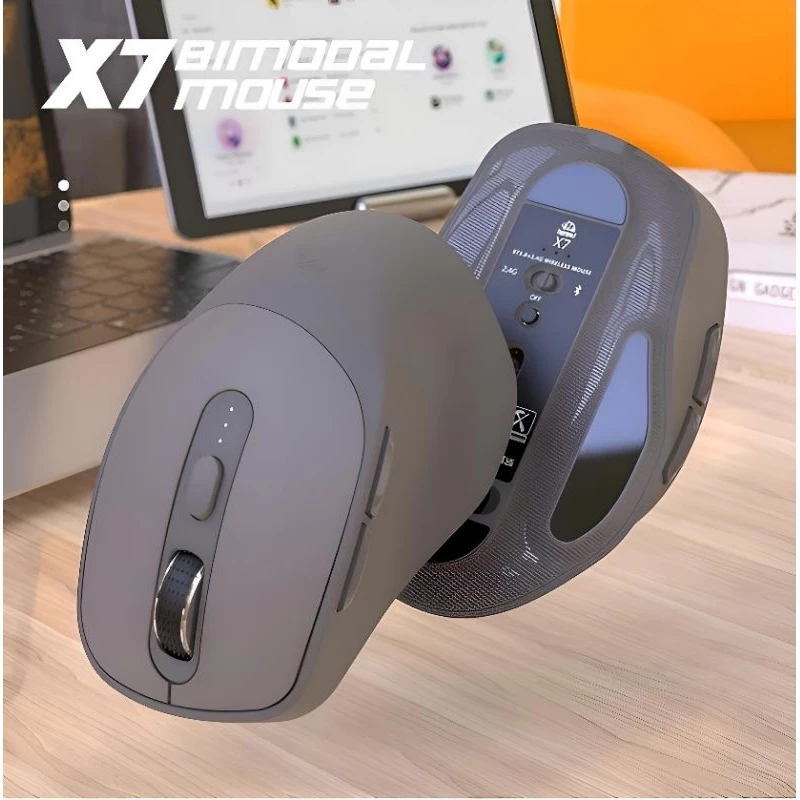 Chuột Bluetooth Không Dây TEKKIN X7 Pin Sạc Kết Nối 2 Chế Độ Cho Máy Tính Laptop