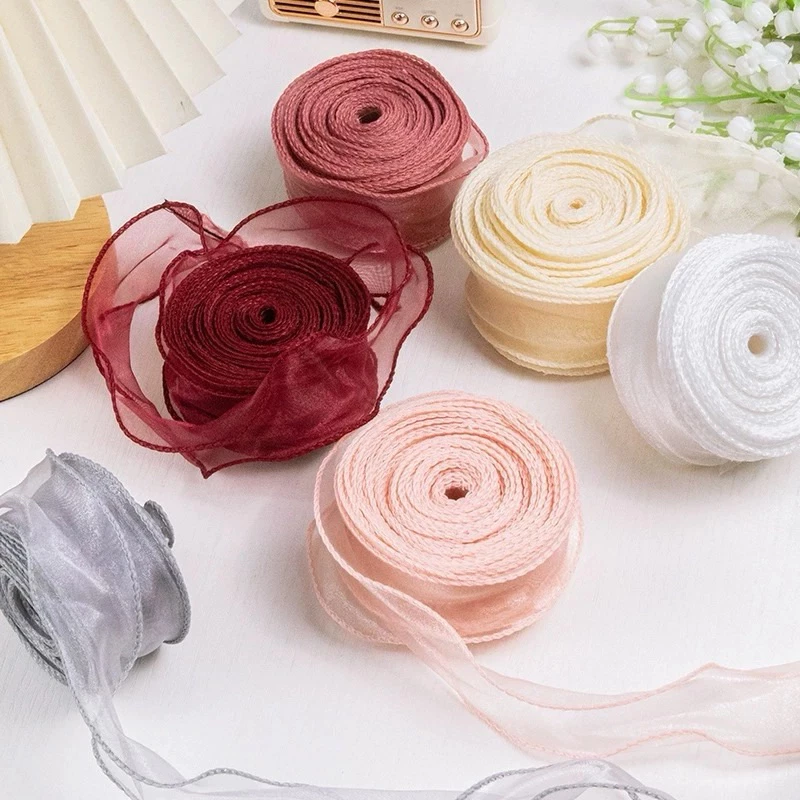 Ruy băng von viền sóng không lõi cuộn 9m*4cm dùng bó hoa, gói quà, trang trí