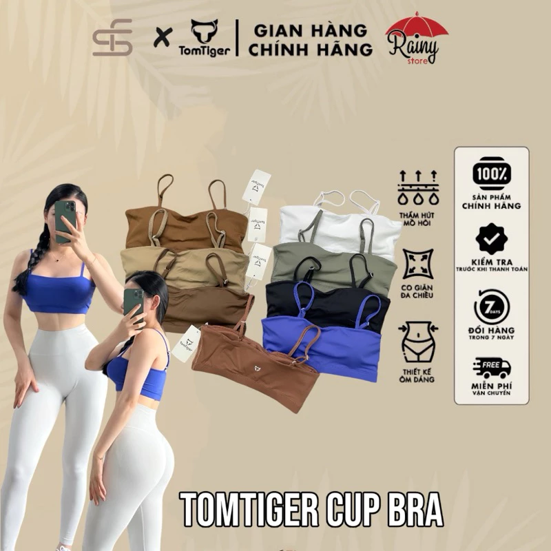 [ FORM TO ] TOMTIGER CUP Áo Tập gym, yoga Cup Ngang Poly Cao Cấp, Có Mút Đệm
