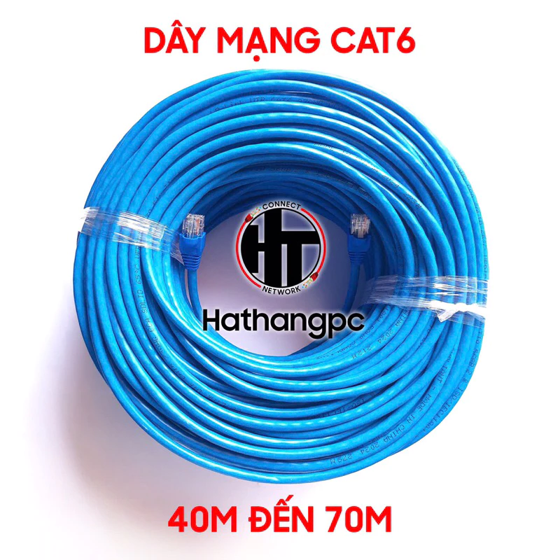 Dây Mạng Cat6 Bấm Sẵn 2 Đầu 40m 45m 50m 55m 60m 65m