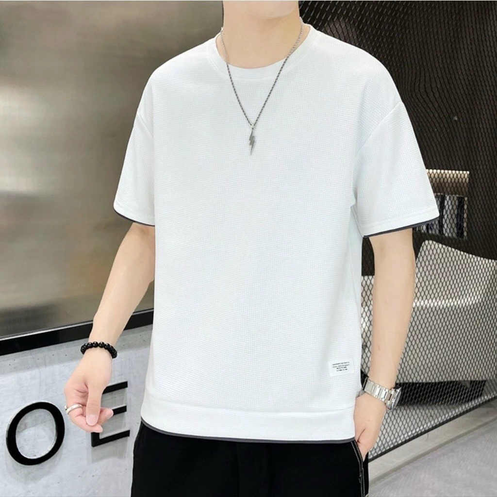 Áo thun nam cổ tròn chất thun tổ ong thông hơi thoáng mát Pahito