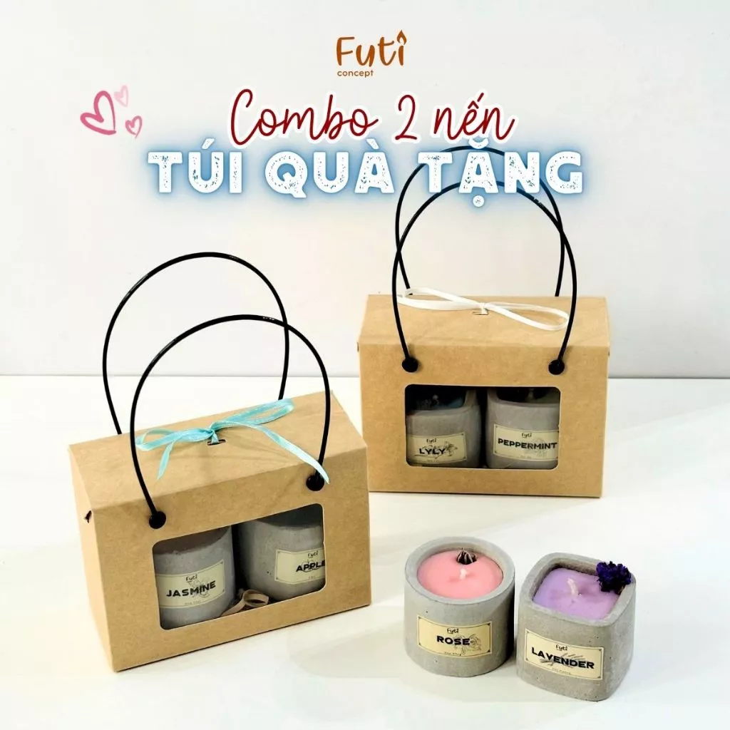 Túi 2 Nến Mini Handmade – Nến Thơm Dễ Thương, Tạo Hương Nhẹ, Tặng Dịp Đặc Biệt