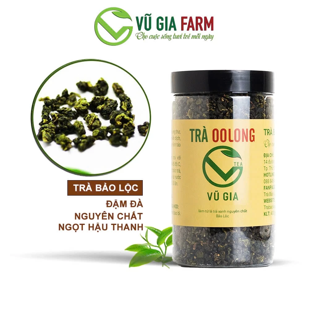 Trà Oolong Nguyên Chất Bảo Lộc Vũ Gia (400g/ hũ) - Trà olong uống giảm cân an toàn, thanh nhiệt cơ thể