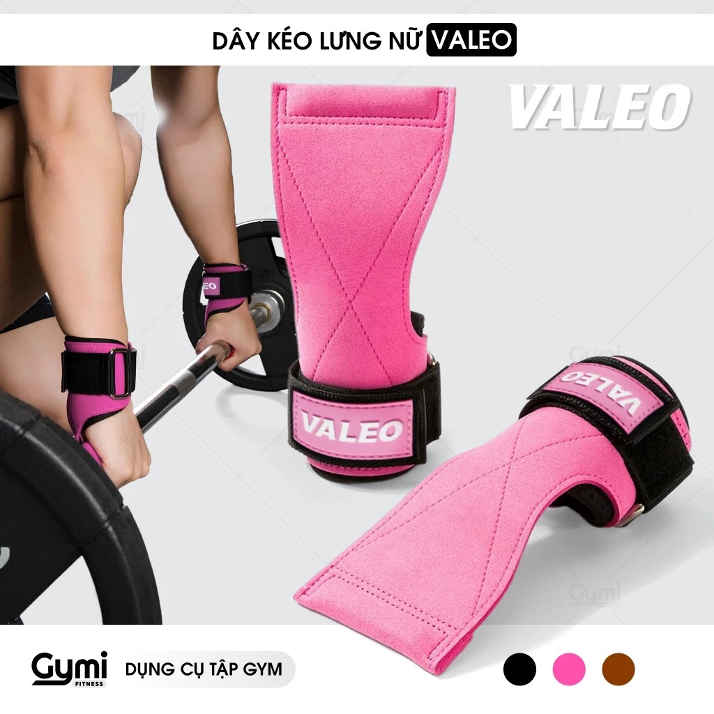 [1 Đôi] Găng Tay Nữ Trợ Lực VALEO - Dây Kéo Lưng Nữ Lifting Straps Deadlift Tập Tạ, Tập Xà, Tập Gym - KL-ValeoNu