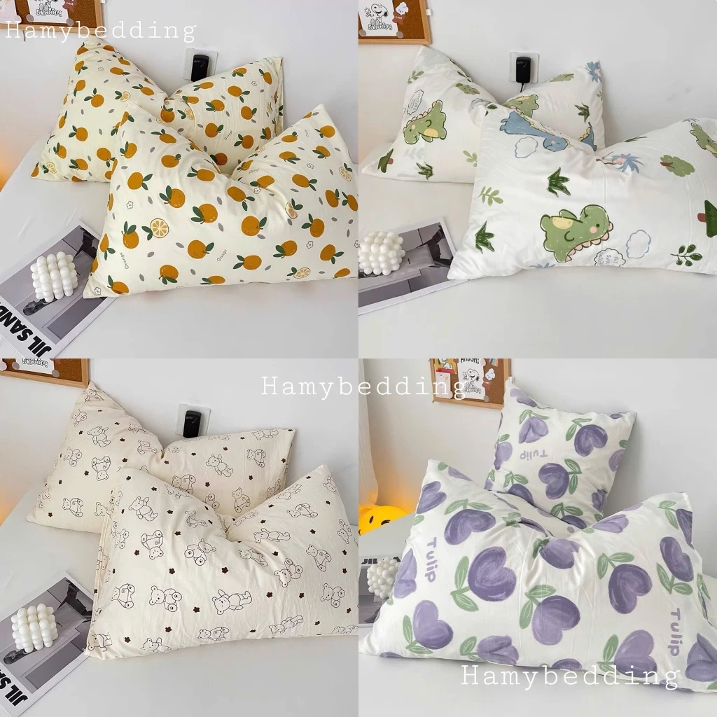 Vỏ gối đầu cotton đũi sơ đậu nành hamybedding kích thước 45x65cm , được chọn mẫu